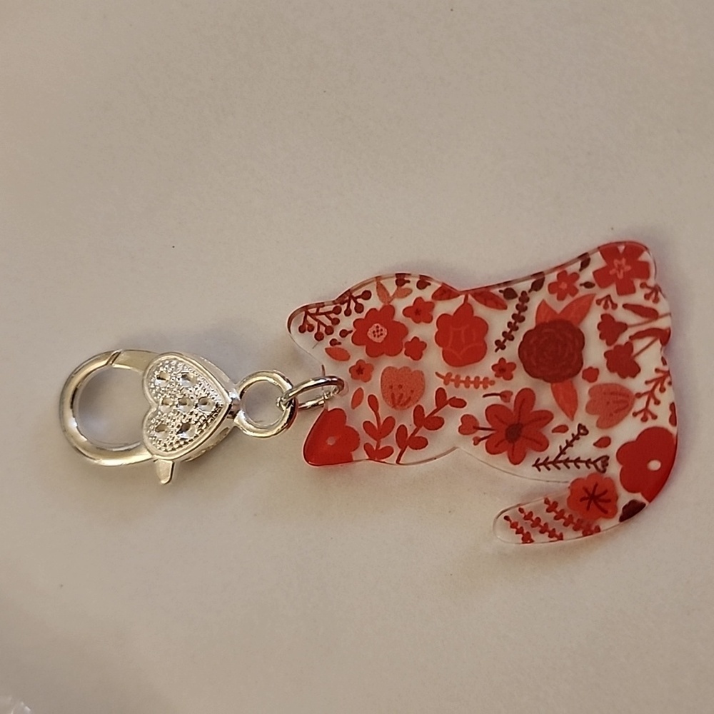 CAT  ZIPPER Pull purse charm Or Charm bracelet Lobster claw clip closure